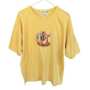 Vintage Michael Carrie Top Womens Extra Large Needlepoint Teddy Bear Grandmacore